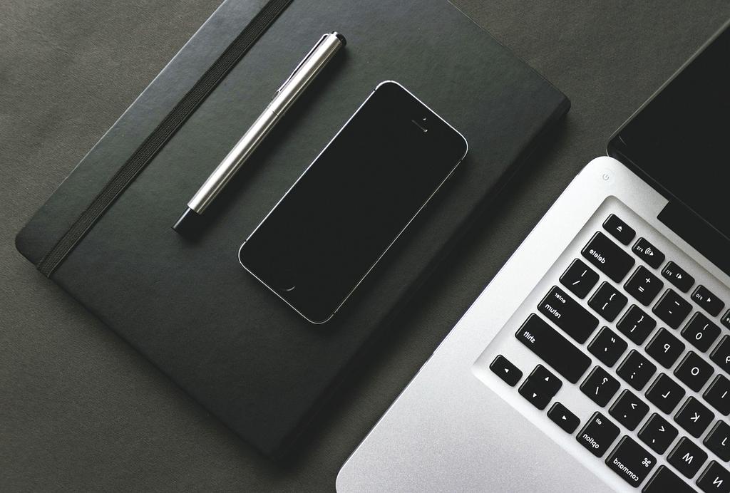 Keyboard and monitor showing system interface